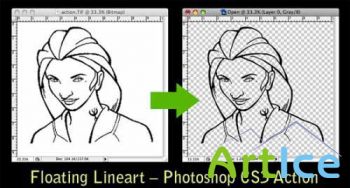 Floating Lineart PS Action