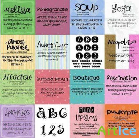 Art Fonts - 108 Scrap Fonts Various Designers