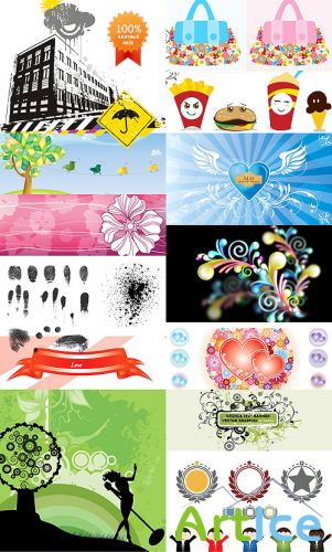 35 beautiful mix vector illustrations