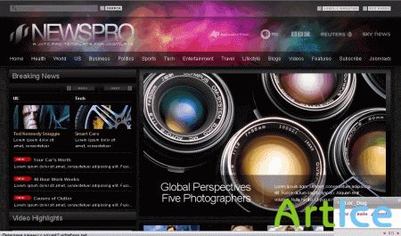 NewsPro Darkness - JoomlaXTC March 09 Template Full