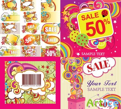 SS Discount sales trend vector material