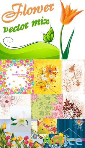 Flower vector mix