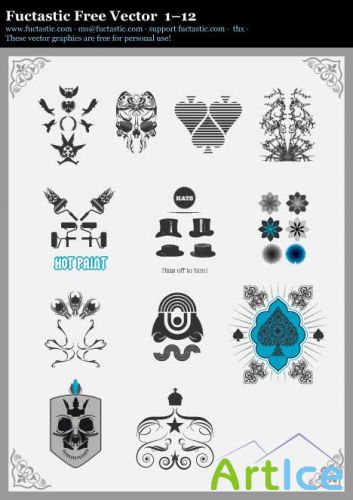 12 Fuctastic free Vector Ornaments and Symbols