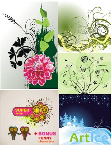 Floral Elements Vectors Vol 2 Set XI