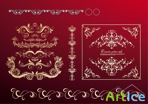 Romantic pattern style - Ornaments Vector