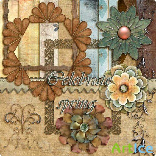 Vintage scrap Celebrate spring