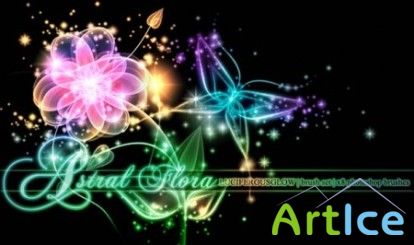 Astral Flora Photoshop Brushes + Action ve Fontlar