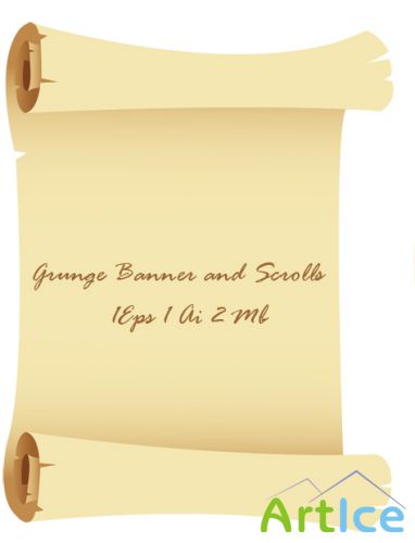 Grunge Banner and Scrolls