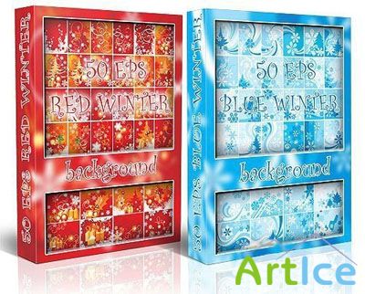 Red & Blue Winter Backgrounds