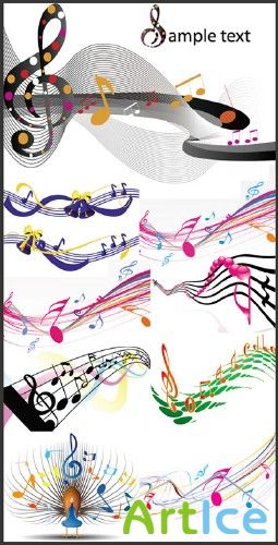 Vector musical note color