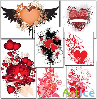 Vector Abstract Hearts