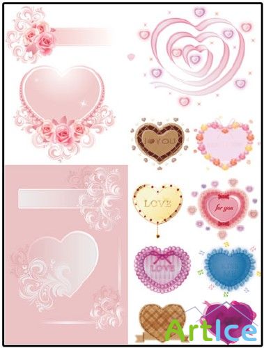 Vector Pink Hearts