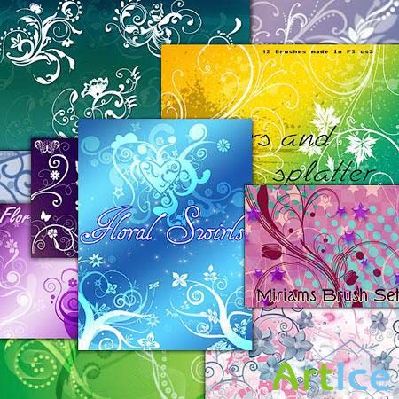 Floral Swirls Photoshop Brushes