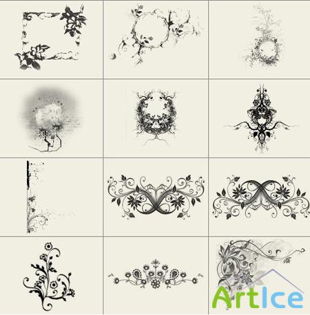 Flower Ornaments Photoshop Brushes