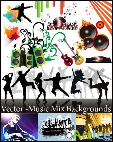 Vector - Music Mix Backgrounds Collection