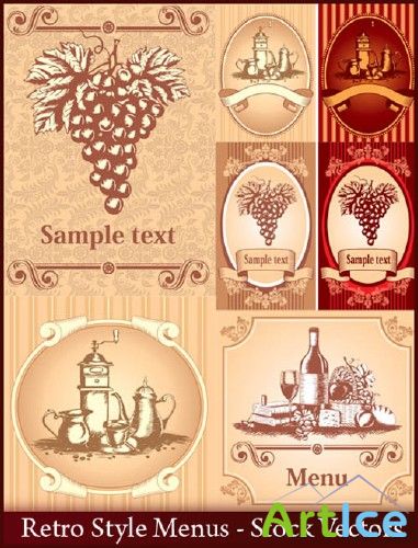 Retro Style Menus - Stock Vectors