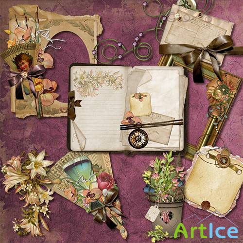 Vintage scrap - a set of "Pretty Things"