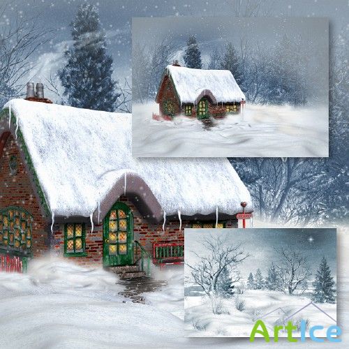      | Snowy Christmas Backgrounds by Jaguarwoman