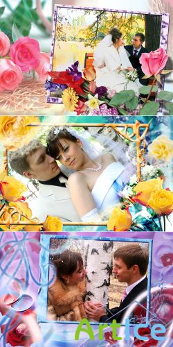 Weddings PSD Frames Cillage For Adobe Photoshop Vol.7