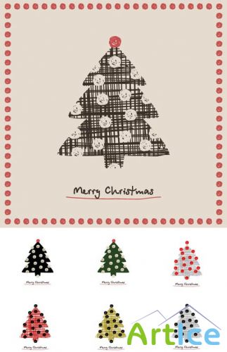 Christmas Tree Vector Mix 7