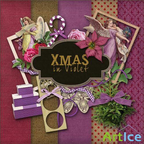 Scrap-kit - Christmas in purple