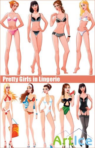 Stock Vectors - Pretty Girls in Lingerie