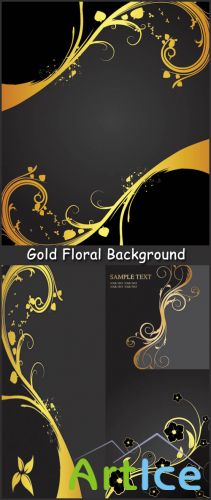 Gold Floral Background - Stock Vectors