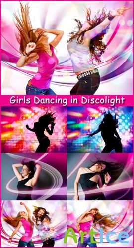 Girls Dancing in Discolight - Stock Photos