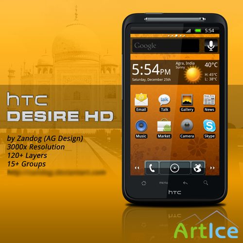 HTC Desire HD .PSD