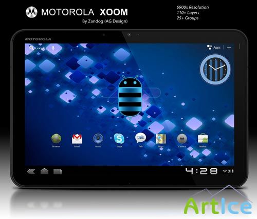 Motorola Xoom Tablet .PSD