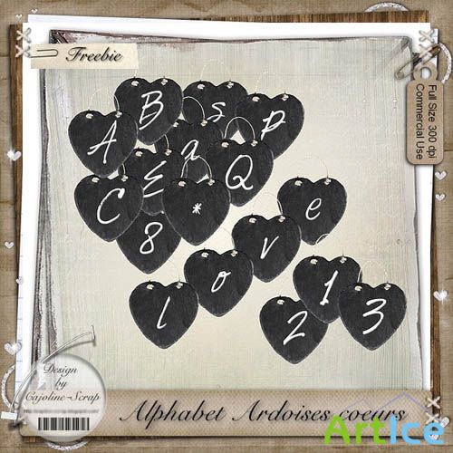 Scrap-kit - Alphabet Ardoises Coeur