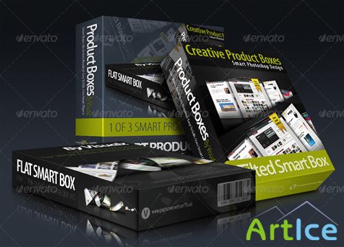 3 Smart 3D Product Boxes - Mock-Up - GraphicRiver