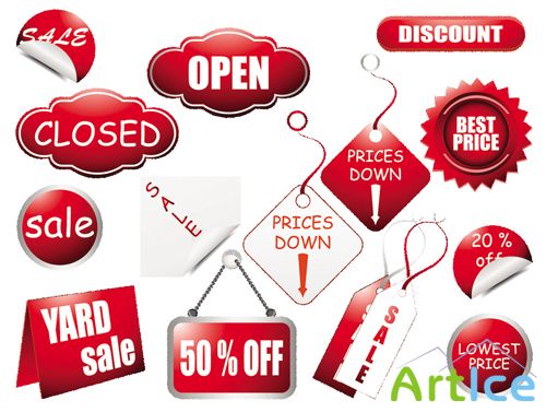 Red Labels Vector