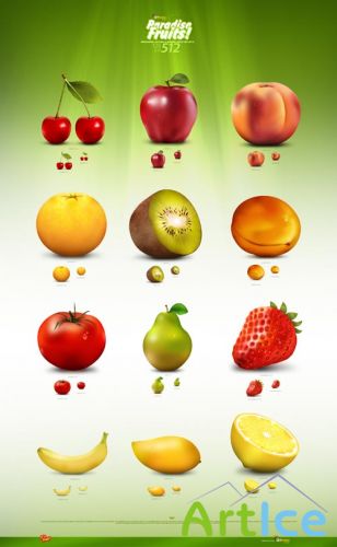 PNG Cliparts - Paradise Fruits Set