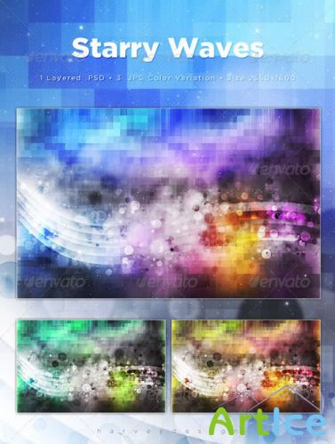 PSD- - Starry Waves Web Backgrounds