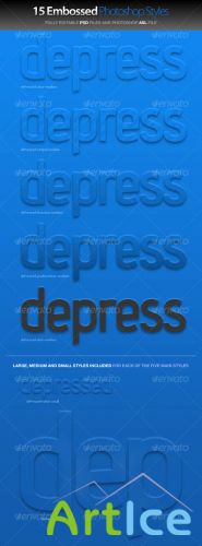 dePressed - Embossed Photoshop Styles - GraphicRiver