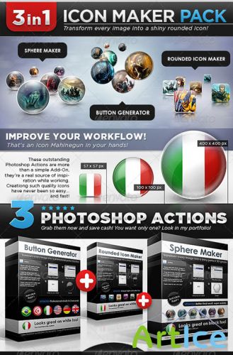 Icon Maker Pack Buttons Spheres Rounded Icons [GraphicRiver]