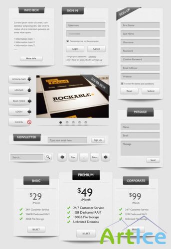 Gray Web Elements PSD