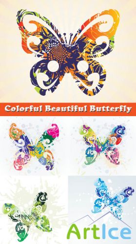 Colorful Beautiful Butterfly - Stock Vectors