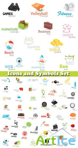 Icons and Symbols Set - Stock Vectors