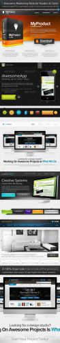 5 Awesome Marketing Website Headers & Styles - GraphicRiver