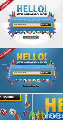 Colorful Free Coming Soon Page PSD