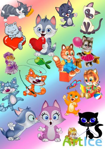 PSD/PNG Cliparts - Animated Kittens