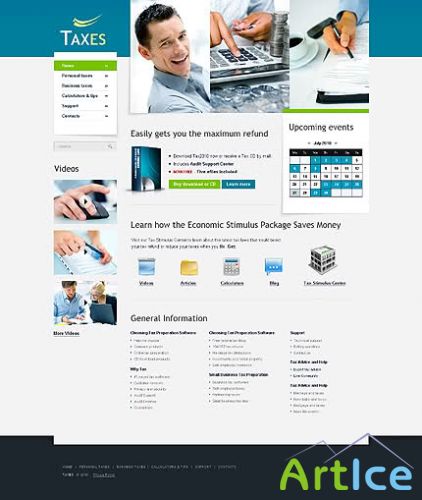 Taxes Tax Free Website Template