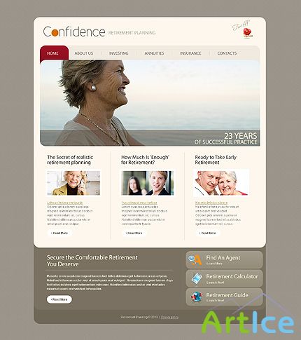 Confidence Retire Free Website Template