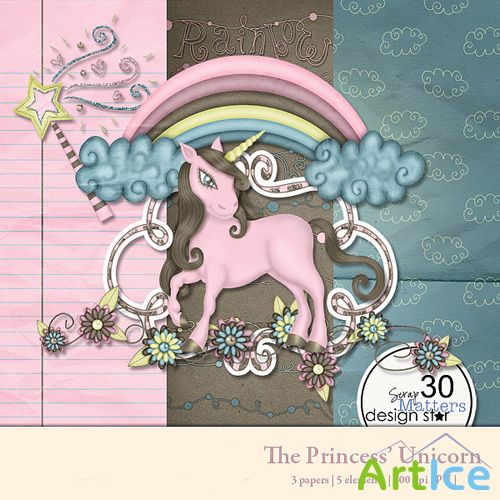 Scrap-set - The Princess Unicorn