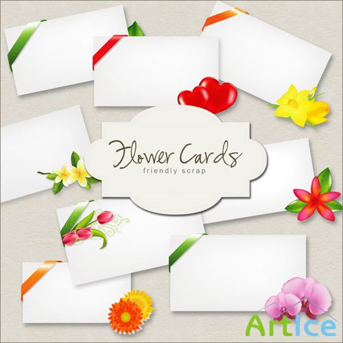 Scrap-kit - Flower Cards Set