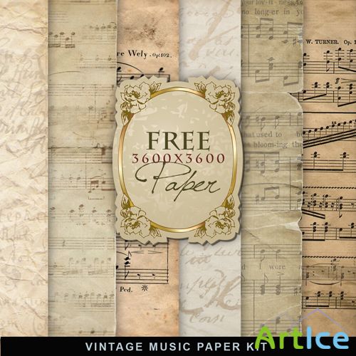 Textures - Vintage Music Paper Backgrounds