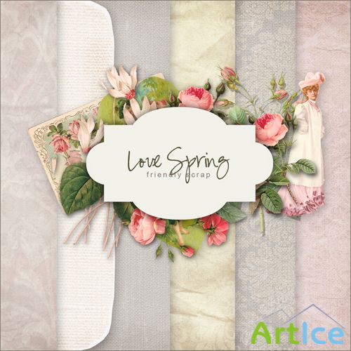 Scrap-set - Love Spring