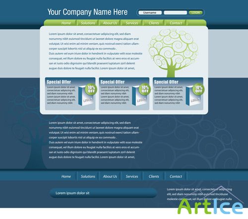 Shutterstock - Company Web Site Design Vector Template-1, EPS